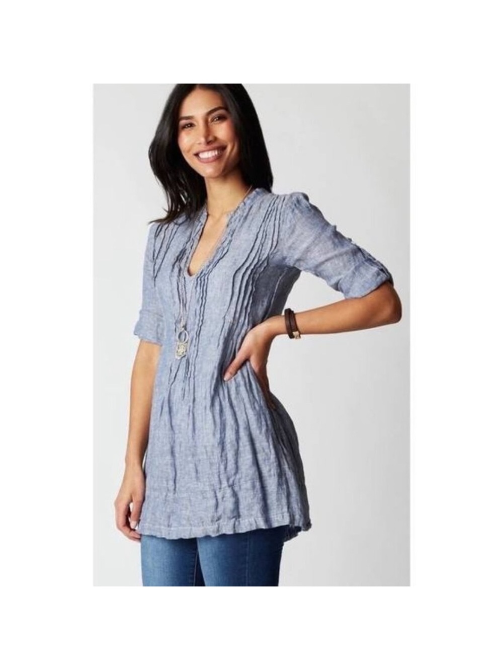 CP Shades Regina Tunic Linen Top Size Small